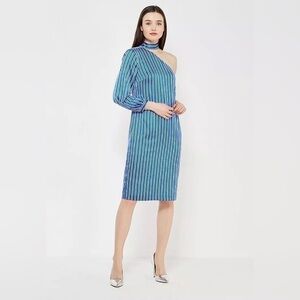NWT Banana Republic Striped One Sleeve Midi Dress